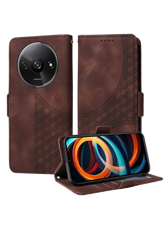 S-TOP Case For Redmi A3 4G Global Embossed Rhombus Starry Leather Phone Case - Image 1