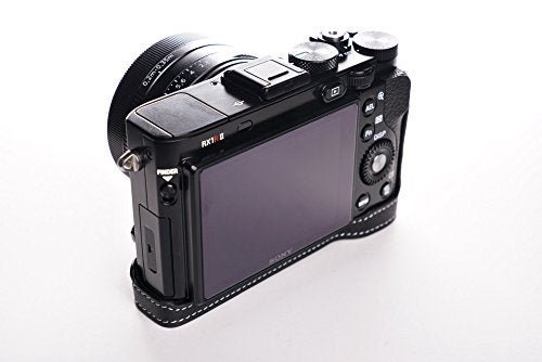 BolinUS Sony RX1R II Case, BolinUS Handmade Genuine Real Leather Half Camera Case Bag Cover for Sony RX1RII RX1R2 RX1R II (NOT FIT RX1R) Bottom Opening Version -Black - Image 5