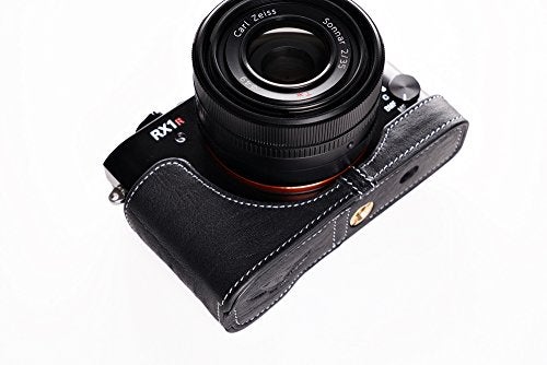 BolinUS Sony RX1R II Case, BolinUS Handmade Genuine Real Leather Half Camera Case Bag Cover for Sony RX1RII RX1R2 RX1R II (NOT FIT RX1R) Bottom Opening Version -Black - Image 2