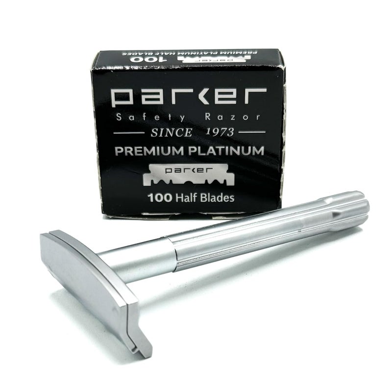 Parker Safety Razor The SOLOEDGE Single Edge Safety Razor With 100 Blades Now with a Magnetic Head for Easy Blade Loading Delivers a Super Smooth  Comfortable Shave
