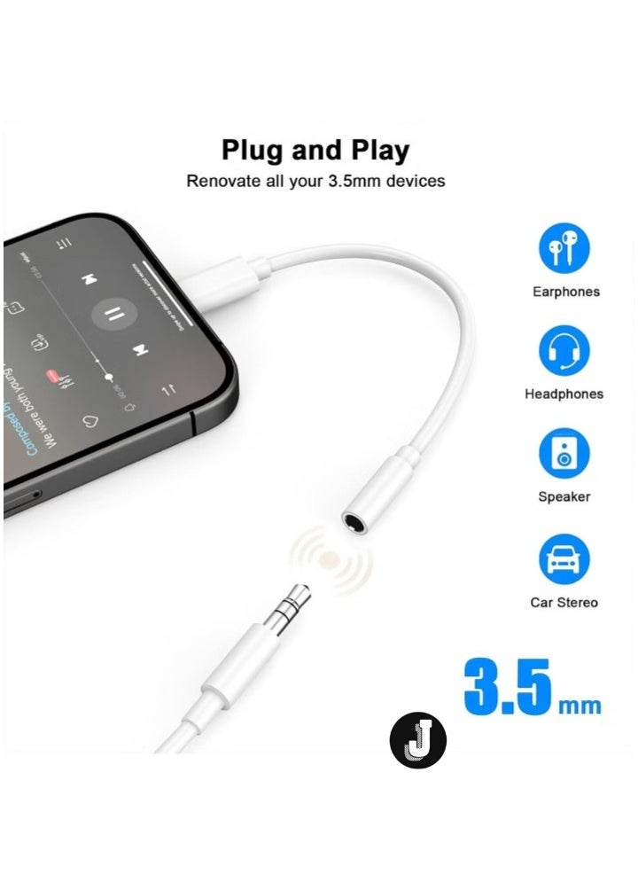 JAJEEK "Type C to 3.5mm Headphone Jack Adapter – White, High-Quality Audio Conversion" - Image 3