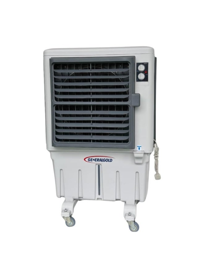 جينيرال جولد مبرد هواء صحراوي تبخيري من جنرال جولد، خزان مياه سعة 60 لترًا، وسائط تبريد على شكل خلية نحل، مروحة بثلاث سرعات، للاستخدام الخارجي والتجاري والصناعي، مروحة تكييف هواء كبيرة محمولة شديدة التحمل للمنزل والمكتب والحديقة - Image 1