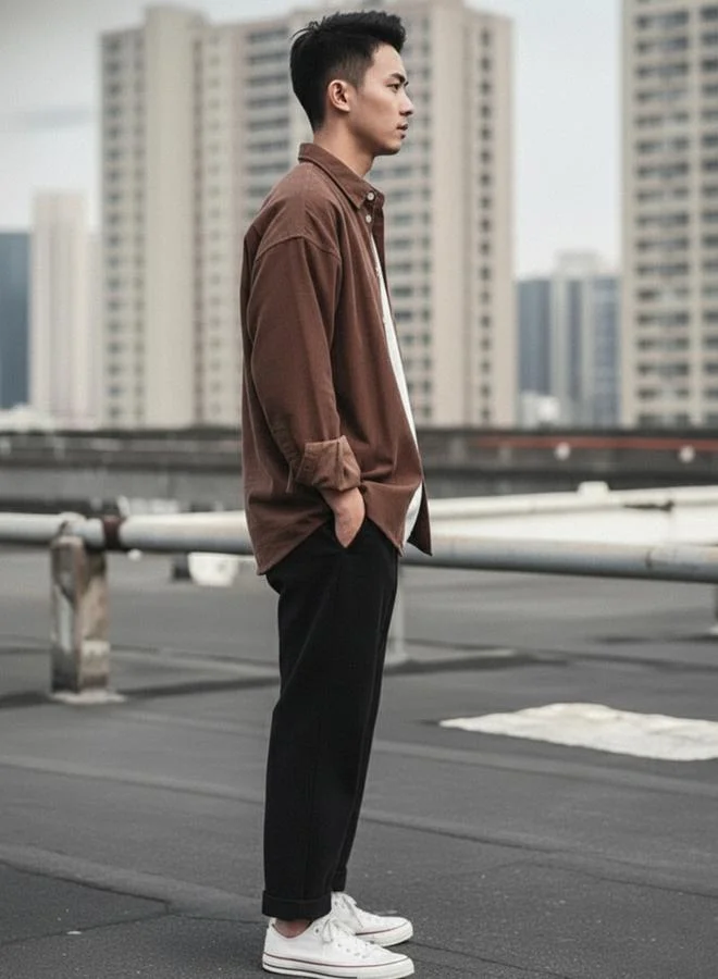 Take Two Take Two Men Brown Corduroy Shirt