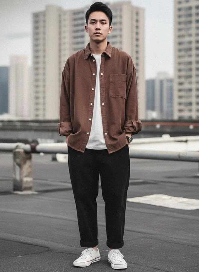 Take Two Take Two Men Brown Corduroy Shirt