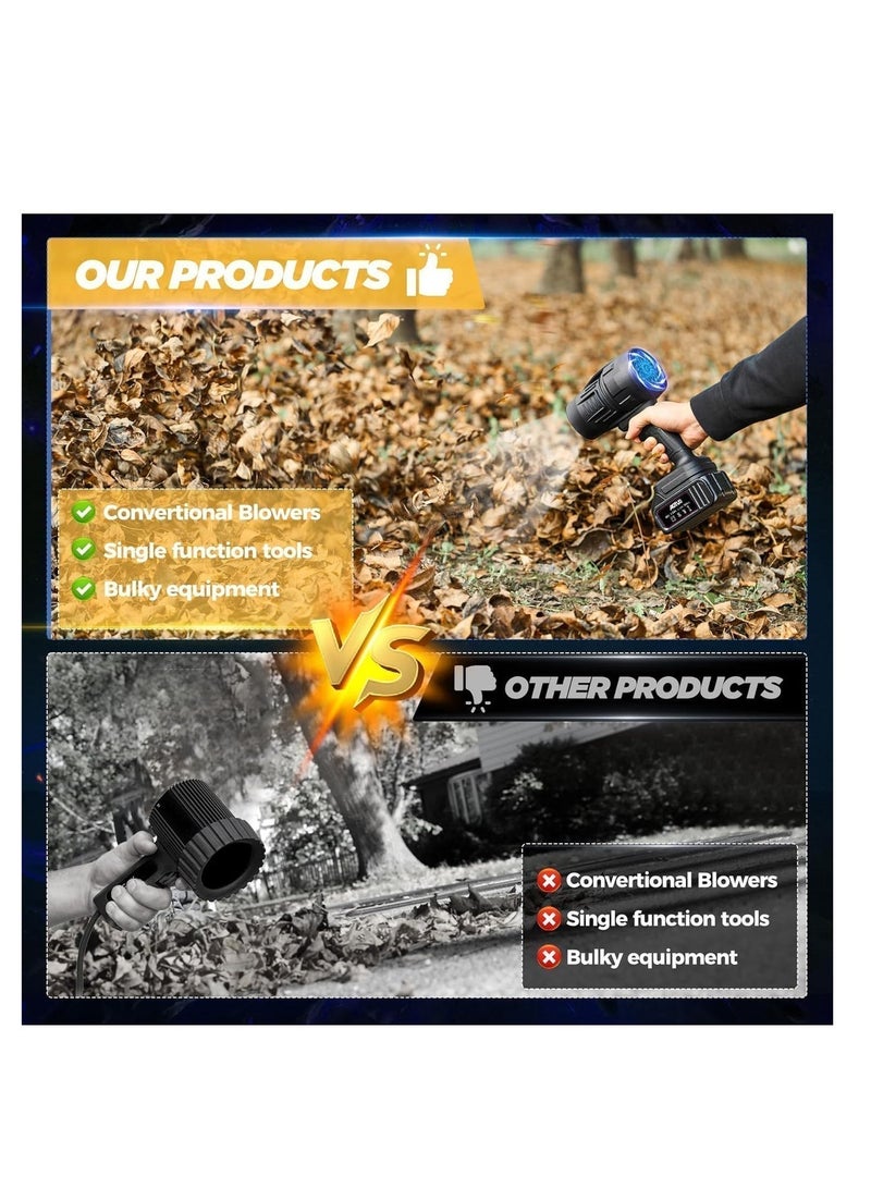 او تو او منفضة غبار محمولة، منفضة هواء مضغوطة بسرعة قابلة للتعديل، منفاخ أوراق محمول لاسلكي مطور 2025، منفاخ غبار محمول، منفاخ جاف صغير للاستخدام في الهواء الطلق والتخييم والتنظيف - Image 4