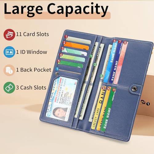 FALAN MULE Ultra Slim Thin Wallet for Women Bifold Leather RFID Blocking Designer Credit Card Holder - Image 4