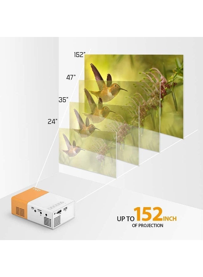 Portable mini cartoon projector, suitable as a gift for children, for showing videos outdoors, Pico home movie projector, with HDMI and USB TV AV inputs and remote control, multi-colored - Image 3
