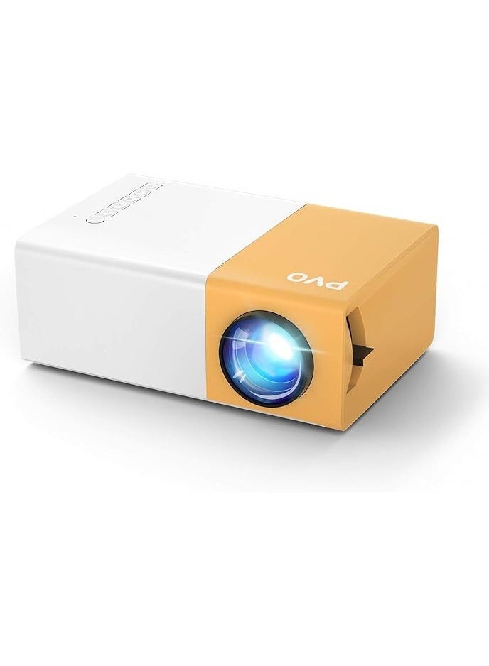 Portable mini cartoon projector, suitable as a gift for children, for showing videos outdoors, Pico home movie projector, with HDMI and USB TV AV inputs and remote control, multi-colored - Image 1