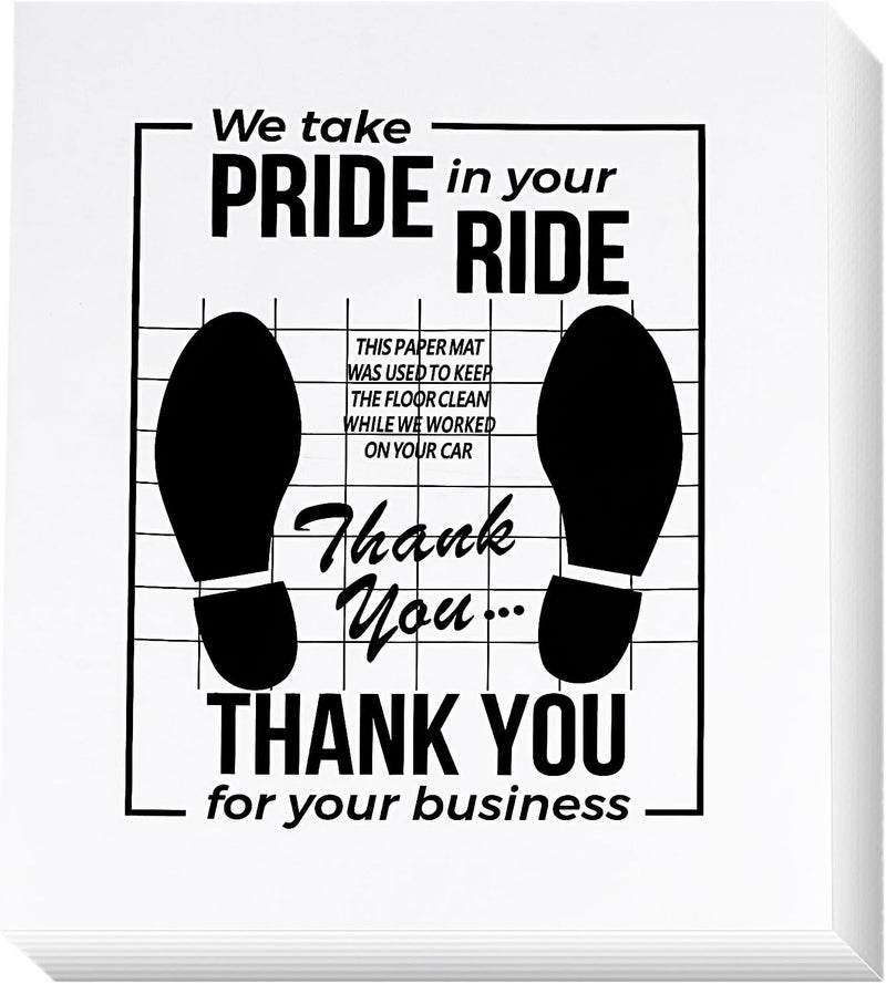 FADUOALI White Car Paper Floor Mats,100Pcs Vehicles Disposable Floor Pads,Temporary Cars Floor Protector,Automotive Mat Covers Protector,Detailing Detail Wash,Temporary Sticky 16x20inch - Image 1