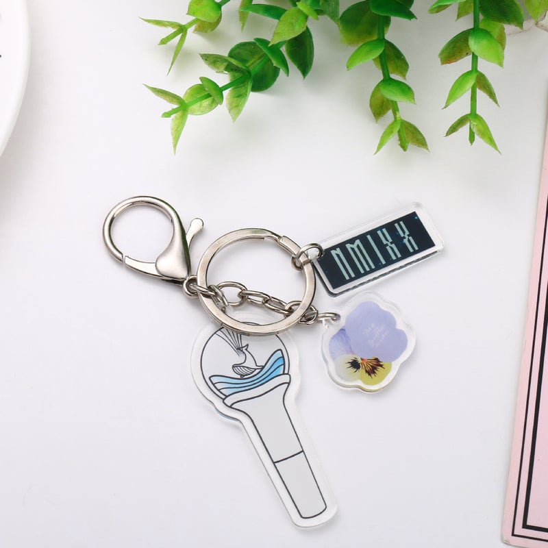 bp pink ink straykids iu twice AE itzy same three-piece keychain key pendant peripheral NMIX