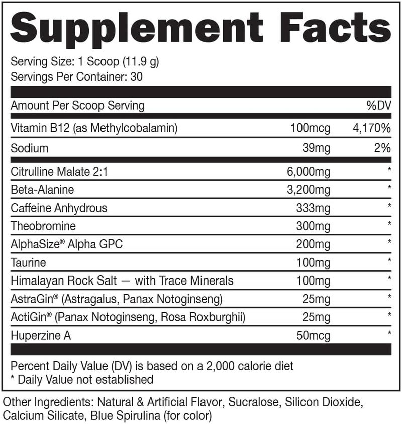 Bucked Up  Woke  HIGH STIM Pre Workout  Best Tasting  Focus Nootropic Pump Strength and Growth 30 Servings Rocket Pop - Image 5