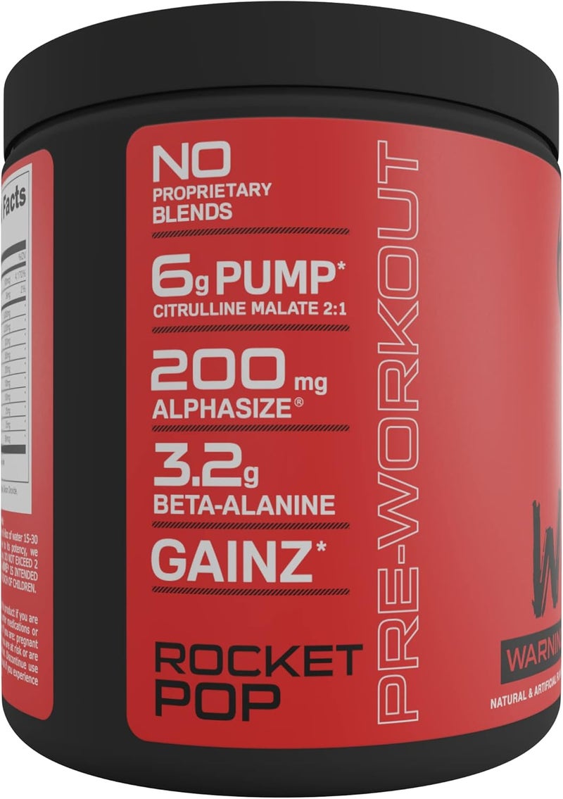 Bucked Up  Woke  HIGH STIM Pre Workout  Best Tasting  Focus Nootropic Pump Strength and Growth 30 Servings Rocket Pop - Image 3