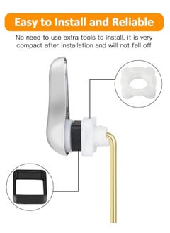 KASTWAVE Front Mount Toilet Handle, Toilet Handle Replacement Kit, Universal Toilet Flush Handle, Zinc Alloy Toilet Tank Trip Lever with H2 Brass Arm, Tank Flush Lever Replacement Handle  - Image 2
