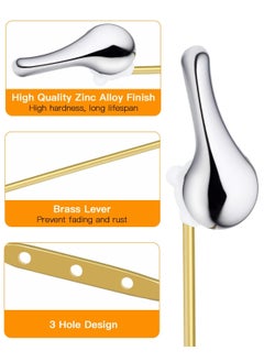 KASTWAVE Front Mount Toilet Handle, Toilet Handle Replacement Kit, Universal Toilet Flush Handle, Zinc Alloy Toilet Tank Trip Lever with H2 Brass Arm, Tank Flush Lever Replacement Handle  - Image 3