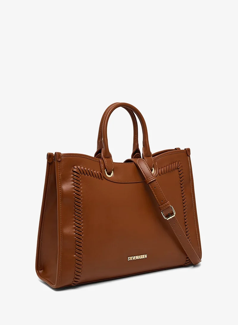 STEVE MADDEN Logo Detail Snap Closure Tote Bag