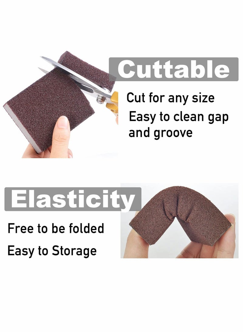 SYOSI Sponge Set for Kitchen, Emery Kitchen Pot Brush with Replaceable Handle, Home Cleaning Tool Pots and Pans Range Hood to Remove Rust Dirt(5 Pcs) - Image 3