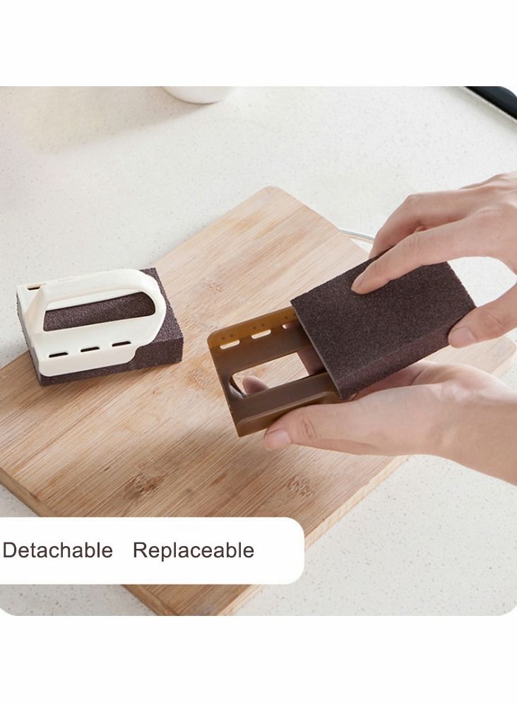 SYOSI Sponge Set for Kitchen, Emery Kitchen Pot Brush with Replaceable Handle, Home Cleaning Tool Pots and Pans Range Hood to Remove Rust Dirt(5 Pcs) - Image 5