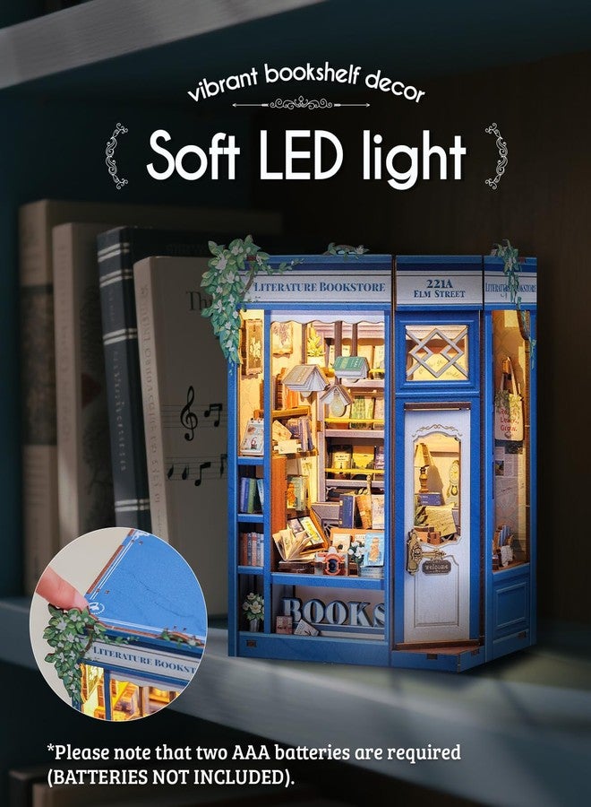 Cutefun Book Nook Miniature House DIY Kit for Adults, Book Shelf, Wooden 3D Puzzle, Mini Craft Model Kit, Gift for Women Book Lovers (Literature Bookstore) - Image 4