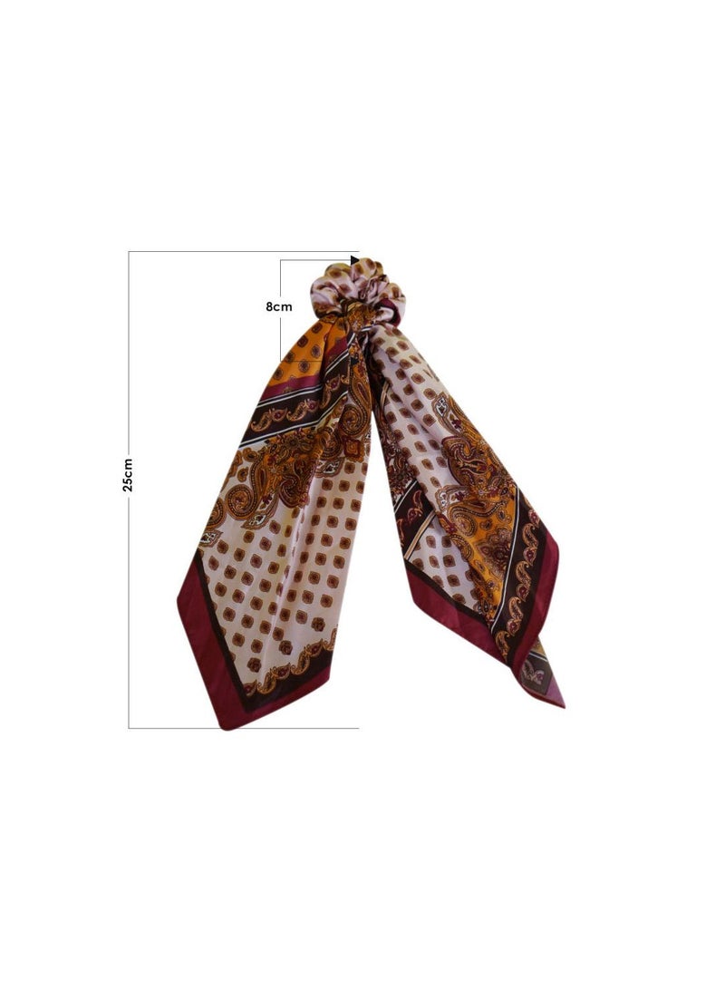 اليسا 1-Pcs Ribbon Bow Scrunchies Hair Bands Scarf - Image 2