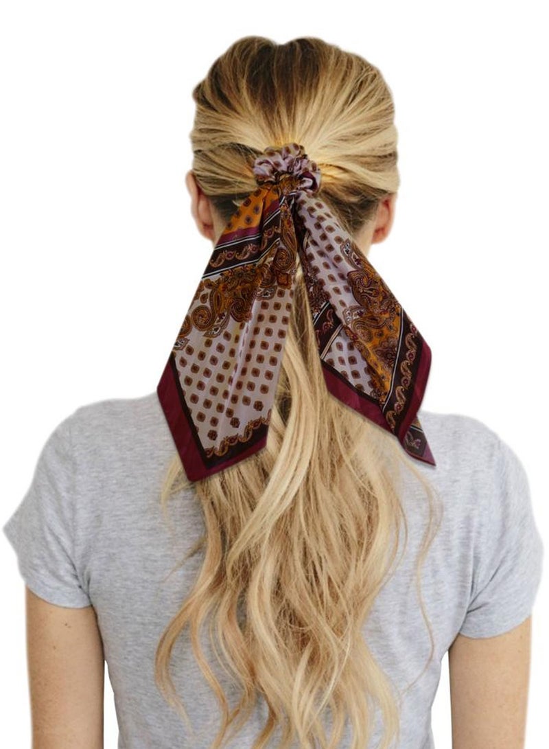 اليسا 1-Pcs Ribbon Bow Scrunchies Hair Bands Scarf - Image 3