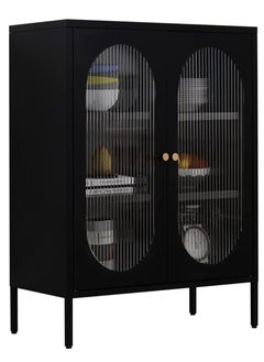Living Glass Door Sideboard Storage Cabinet With Steel Frame 80*100 CM  - Image 4