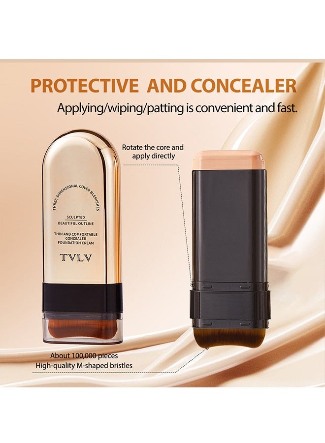 TVLV Concealer Foundation Cream - 2-in-1 Concealer & Foundation Stick Waterproof, Sweat-Resistant,Covers Dark Circles,Flawless Makeup #03 - Image 3