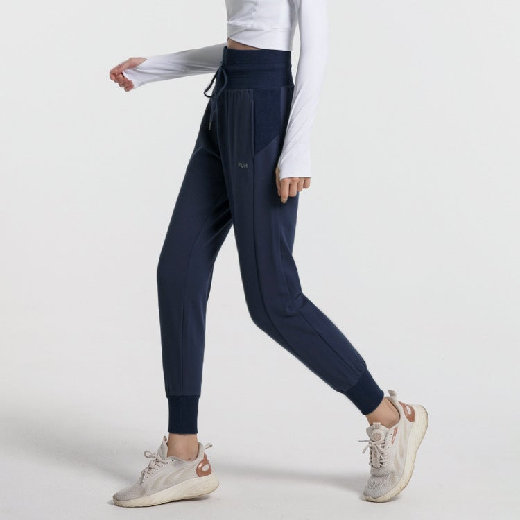 Running Pants Quick-Drying Fitness Casual High-Waisted Yoga Trousers Thickened Loose Leg-Tie Sports Pants for Women Spring and Autumn - Image 3