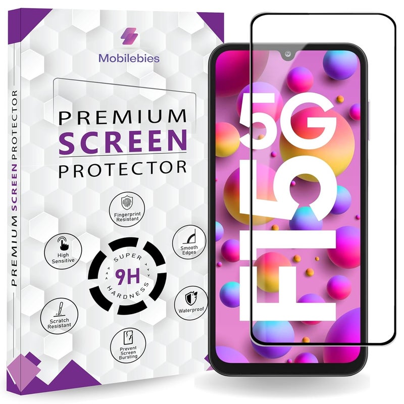 Mobilebies Premium Tempered Glass Screen Protector Guard For Samsung F15 5G (6.6 Inch, Pack of 1) | Edge to Edge Coverage With Easy to installation kit - Image 1
