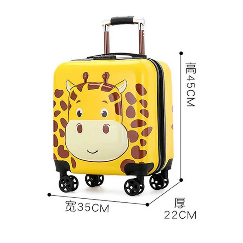 Kids Rolling Suitcase Lightweight Large Capacity Cartoon Animal Travel Luggage - Image 3