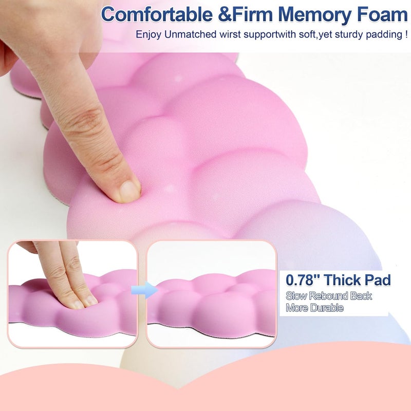 LJYZMD Cloud Wrist Rest Set for Keyboard and Mouse, Includes Cute Coaster, with Computers and Laptops（Colorful Set） - Image 5
