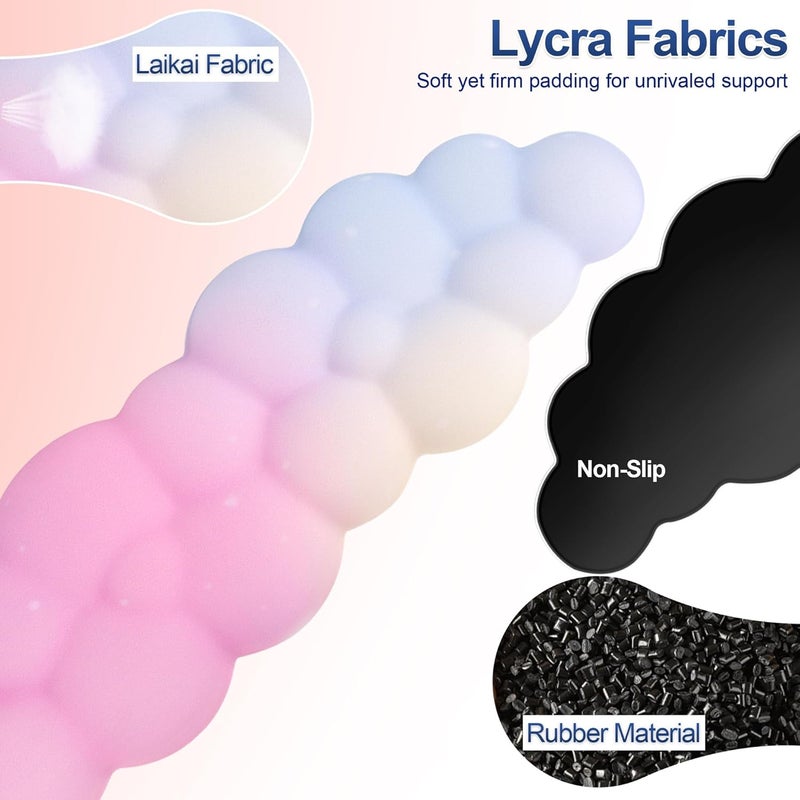 LJYZMD Cloud Wrist Rest Set for Keyboard and Mouse, Includes Cute Coaster, with Computers and Laptops（Colorful Set） - Image 4