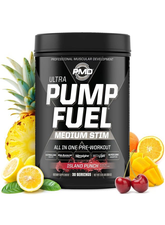 PMD وقود مضخة الرياضة الفائق - مشروب قبل التمرين - طاقة، قوة، تحمل، استشفاء - كربوهيدرات معقدة وطاقة أحماض أمينية - نكهة جزيرة اللكمة (30 حصة) - Image 1