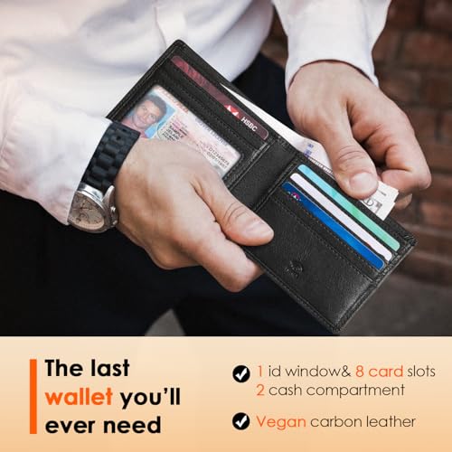 RUNBOX Wallet for Men Slim Leather Bifold RFID Blocking Minimalist Front Pocket Design with Gift Box - Image 2