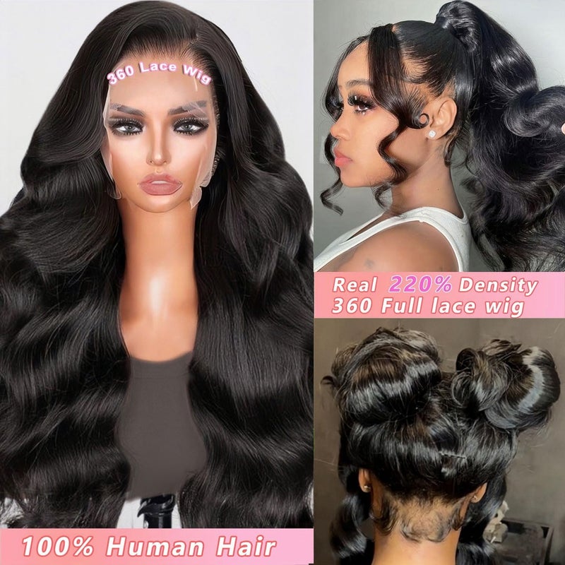 catti 360 Lace Front Wigs Human Hair Body Wave 220 Density HD Full Lace Front Wigs Human Hair Pre Plucked For Women Natural Hairline With Baby Hair (220 Density 360 Wig, 20 Inch) - Image 2