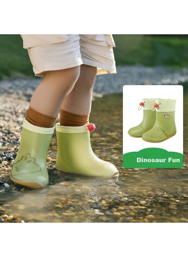 Kocotree Children's Rain Boots, Cartoon Non-slip Waterproof Shoes For Boys And Girls, Toddler Rain Boots With Drawstring - Image 1