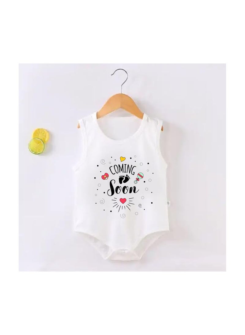 PRINTSHOP4ME Baby Romper Coming Soon Design–Soft Cotton Sleeveless Bodysuit For Boys And Girls–Comfortable Unisex Baby Onesie For Newborns,Infants And Toddlers - Image 2