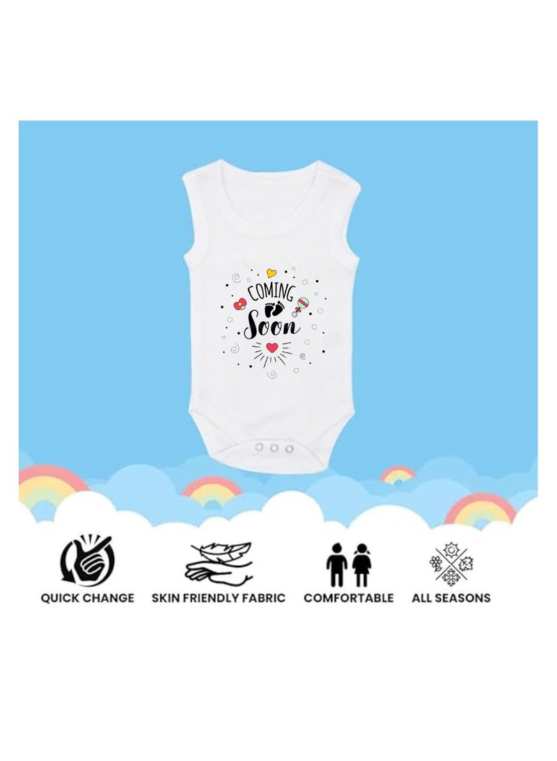 PRINTSHOP4ME Baby Romper Coming Soon Design–Soft Cotton Sleeveless Bodysuit For Boys And Girls–Comfortable Unisex Baby Onesie For Newborns,Infants And Toddlers - Image 4