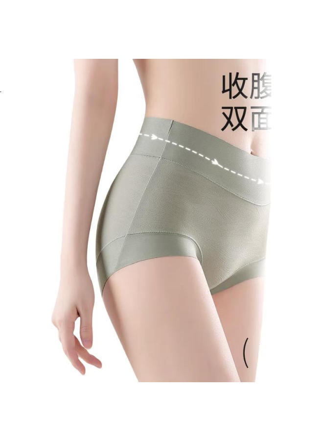 GUJIN High-Waisted Women'S Underwear, 3-Pack, With Mulberry Silk, 7A Antibacterial Crotch, Ladies' Tummy Control Triangle Panties, Plus Size, Comfortable - Image 2