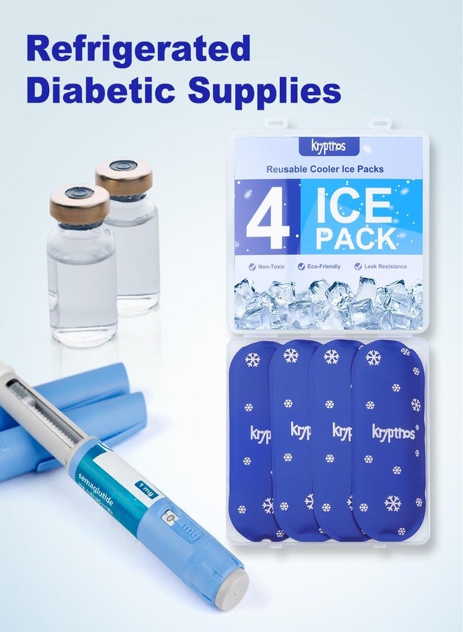Krypthos 4 Reusable Ice Packs for Diabetic Insulin Cooler Bags, Leak-Proof & TSA Approved Durable Eco-Friendly Gel Packs for Medication, Insulin (Set of 4) - Image 4
