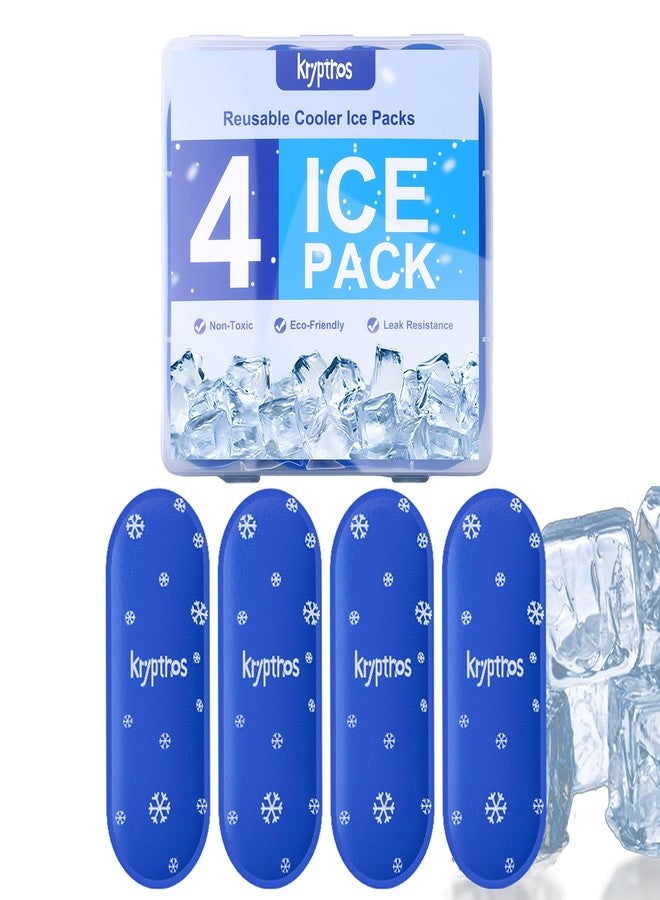 Krypthos 4 Reusable Ice Packs for Diabetic Insulin Cooler Bags, Leak-Proof & TSA Approved Durable Eco-Friendly Gel Packs for Medication, Insulin (Set of 4) - Image 1