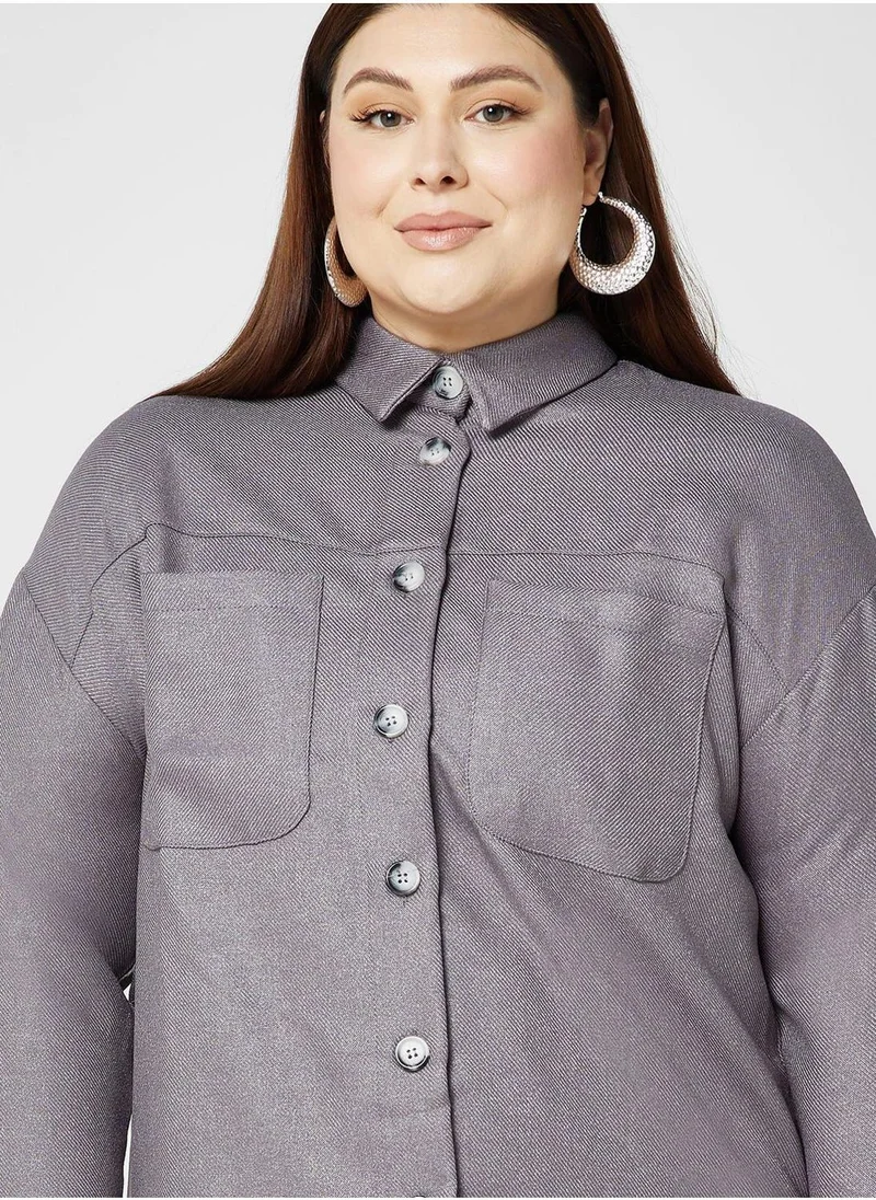 Alia by modanisa Pocket Detail Button Down Shirt