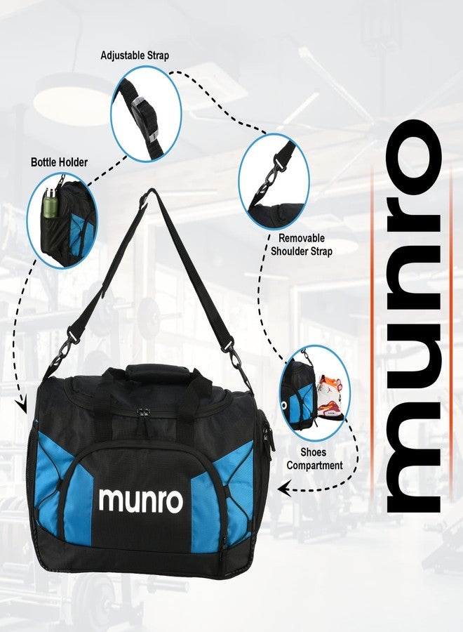 MUNRO Weekend Duffle Bag - (Blue/Black) Gym Bags, Unisex Bag with Separate Shoe Compartment, Fitness, Sports, Travel, Sports Kit, Adventure Bag. - Image 3