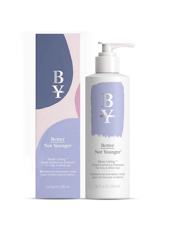 Better Not Younger Silver Lining Purple Shampoo Sulfatefree Purple Shampoo For Blonde Hair W Burdock Root Bamboo Sage & Hops Crueltyfree White & Grey Hair Shampoo 8.4 Fl Oz  - Image 1