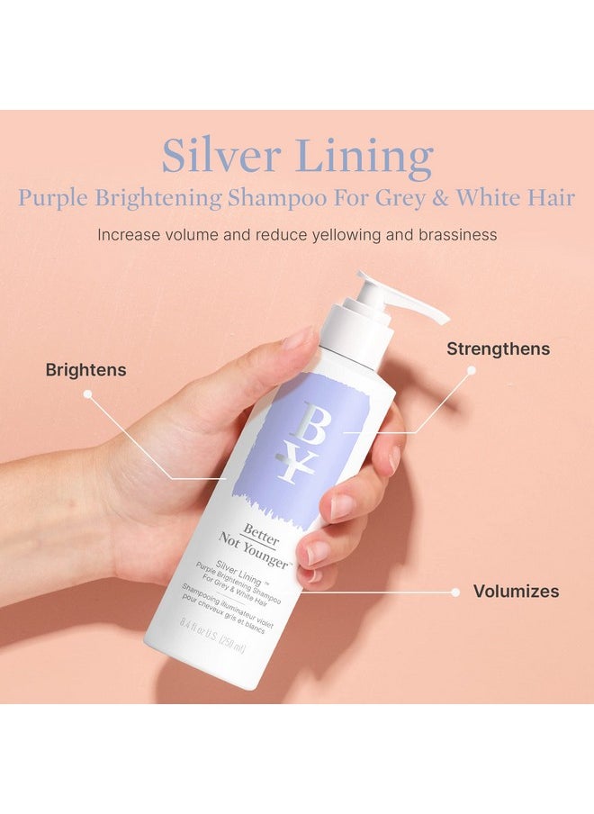 Better Not Younger Silver Lining Purple Shampoo Sulfatefree Purple Shampoo For Blonde Hair W Burdock Root Bamboo Sage & Hops Crueltyfree White & Grey Hair Shampoo 8.4 Fl Oz  - Image 3