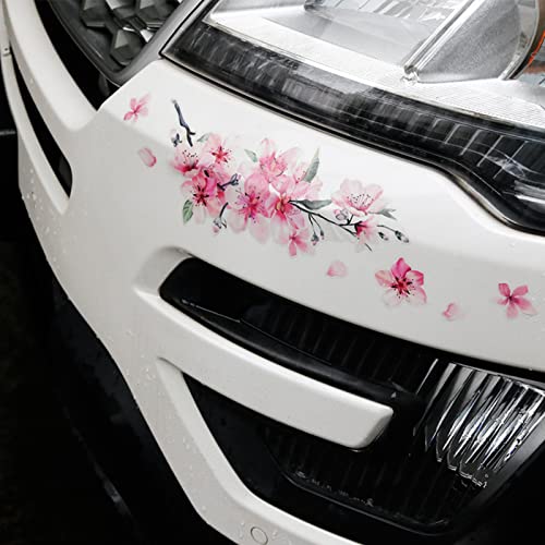 Fsforcar Cherry Blossom Vinyl Car Sticker, Scratch Cover Pink Flower Bumper Decal for Automotive, Motocycle, Home Decor - Image 3
