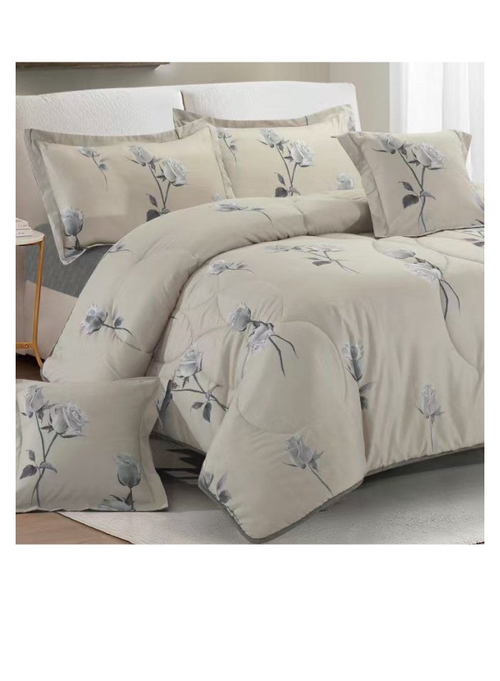 Blue Sky Luxurious Double bedspread made of 100% microfiber, reversible bed cover, double-filled duvet cover set, 6-piece sleeping set (filled duvet cover + fitted sheet + pillowcase + pillowcase). Bedspread measures 260 x 240 cm - Image 2