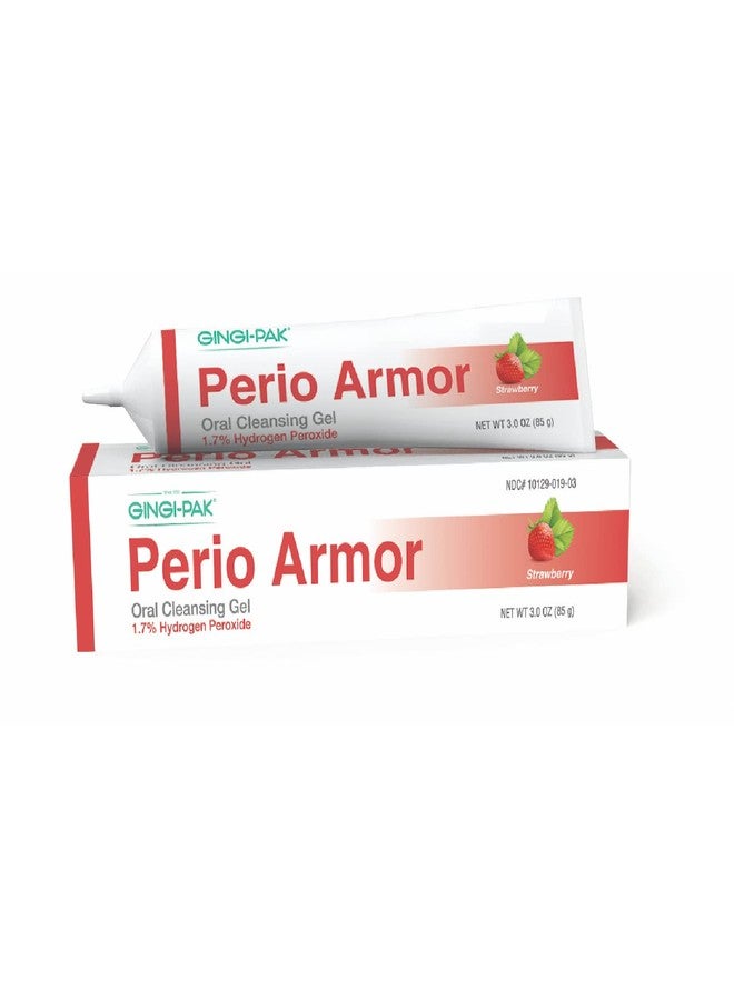 GINGI-PAK Perio Armor 1.7% HP Oral Cleansing Gel for Healthy Gums and A White Smile - Boost Whitening & Freshness with This Non-Invasive Treatment, 3 oz, Strawberry - Image 1