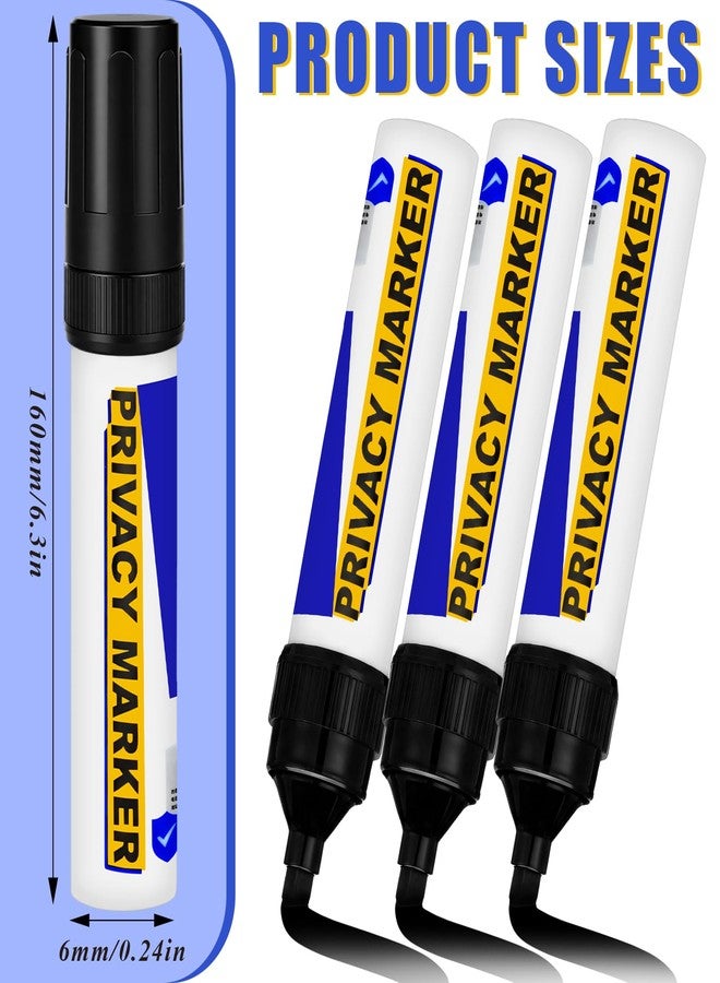 Fuyoooo 6 Pack Secure Marker Redacting Pen Privacy Blackout Marker Security Redaction Pen for Blacking Out Private Information Confidential Forms Sensitive Documents Mailing Addresses - Image 2
