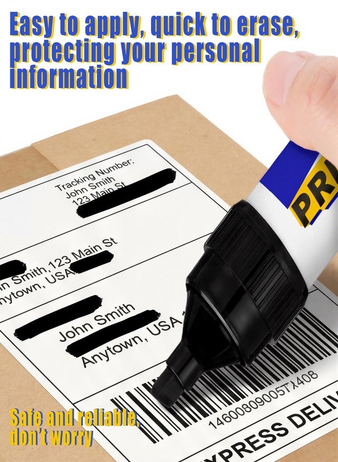 Fuyoooo 6 Pack Secure Marker Redacting Pen Privacy Blackout Marker Security Redaction Pen for Blacking Out Private Information Confidential Forms Sensitive Documents Mailing Addresses - Image 4