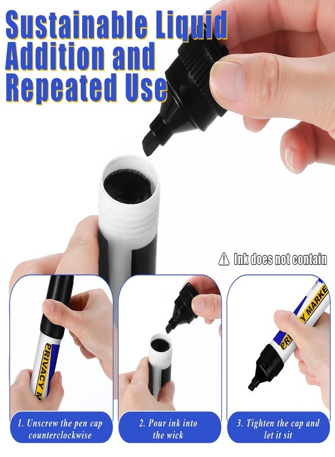 Fuyoooo 6 Pack Secure Marker Redacting Pen Privacy Blackout Marker Security Redaction Pen for Blacking Out Private Information Confidential Forms Sensitive Documents Mailing Addresses - Image 3